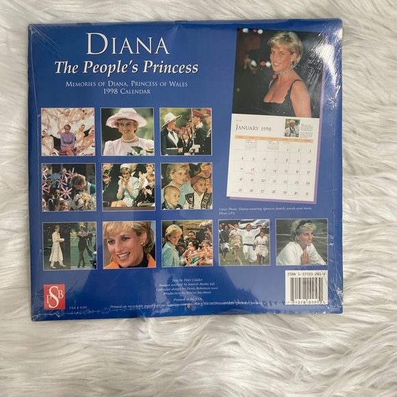 Princess Diana the peopleβs Princess 1998 Calendar Brand NEW NWT - Picture 4 of 7